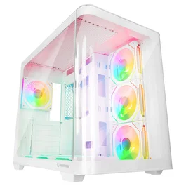Rampage Loopy Caja PC Acuario 7 Ventiladores ARGB Infinity HUB Blanco