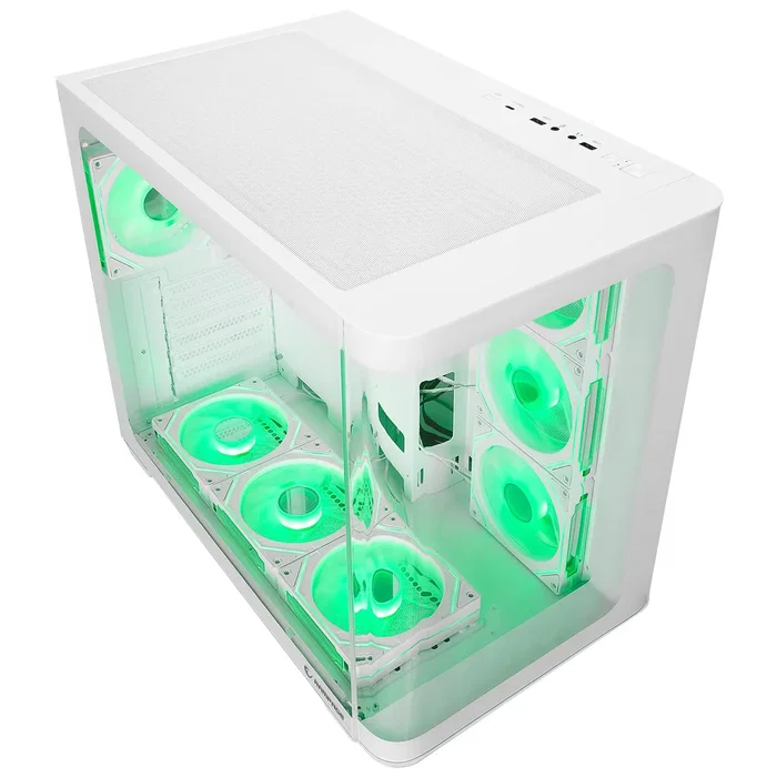 Rampage Loopy Caja PC Acuario 7 Ventiladores ARGB Infinity HUB Blanco