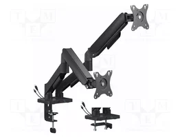 Gembird MA-DA2U-01 Brazo de escritorio para dos monitores hasta 32 pulgadas, Negro