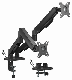 Gembird MA-DA2U-01 Brazo de Escritorio para Dos Monitores de 17 a 32 Pulgadas Negro