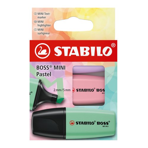 Stabilo Boss Mini Fluorescente Pastel Colores Surtidos Estuche de 3 unidades Stabilo Boss Mini Fluorescente Pastel Colores Surtidos Estuche de 3 unidades