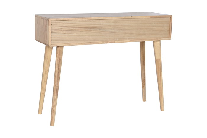 DKD Home Decor Consola Natural 30 x 78 x 100 cm Rubberwood Ratan Metal