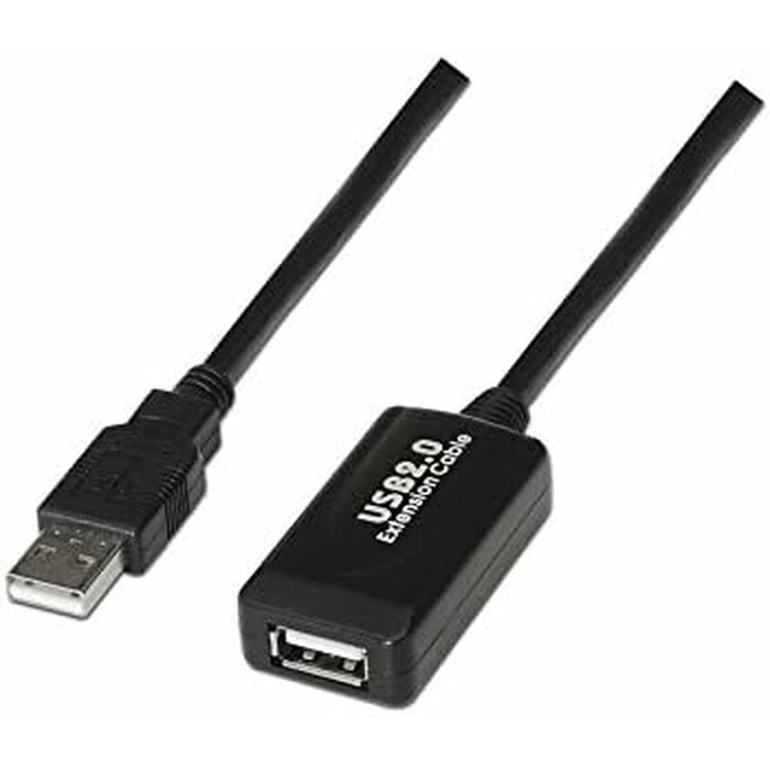 Nanocable 10.01.0213 Cable Prolongador USB 2.0 Macho a Hembra 15m Negro