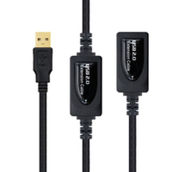 Nanocable 10.01.0213 Cable Prolongador USB 2.0 Macho a Hembra 15m Negro