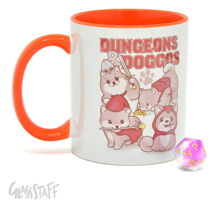 Glassstaff Regalo Taza & dados D20 Dungeons & Doggos