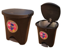 PLASTIKEN Cubo Pedal Nature Negro 30L+18L