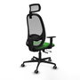 PIQUERAS Y CRESPO Silla de oficina Cilanco con mecanismo Sincro/Traslack, Verde y Gris