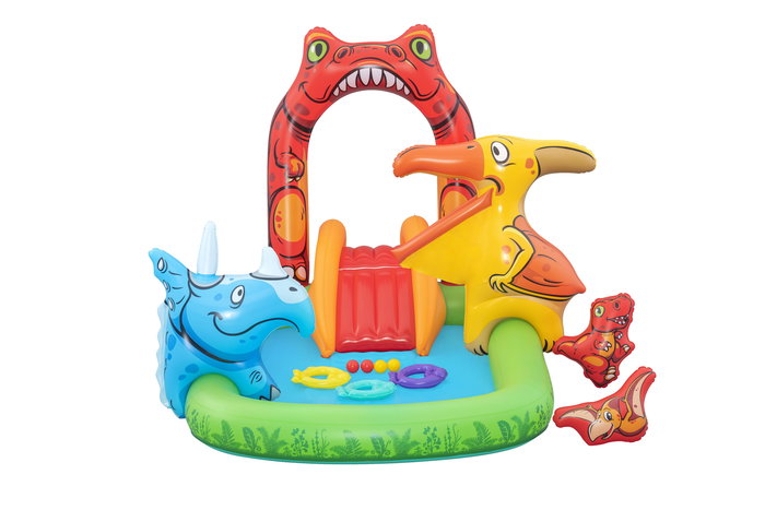 Bestway Piscina Hinchable Parque de Juegos Dinosaurios 241x140x137 cm +3-6 Años Jardin 53160