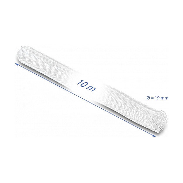 DeLOCK Funda trenzada de cierre automático 10 m x 19 mm blanco
