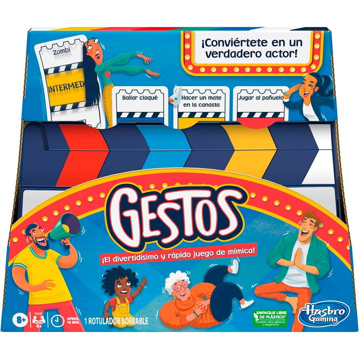 Hasbro Games F6421 Gestos Juego de Mesa de Mímicas para Niños y Adultos +8 Años Recomendado