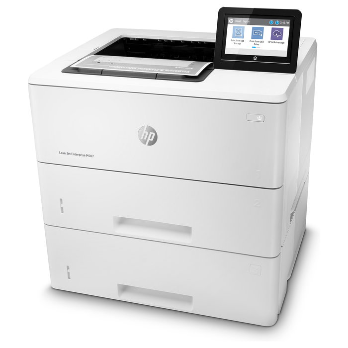 HP Impresora LaserJet Enterprise M507x, Láser, A4, 43 ppm, WiFi, Ethernet, Duplex Automático, 1200x1200 DPI, 512 MB, Pantalla Táctil 4.3"