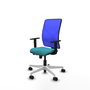 PIQUERAS Y CRESPO Silla de oficina Motilla con mecanismo Sincro/Traslack en Azul y Turquesa