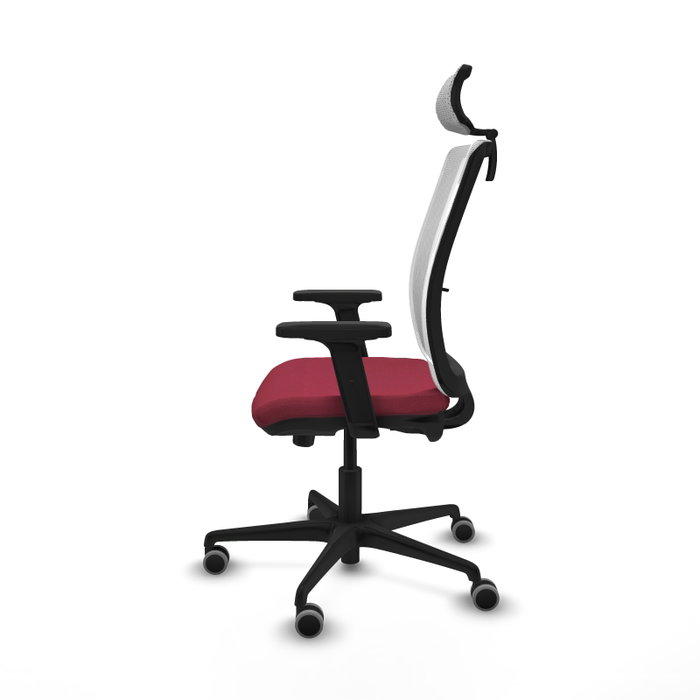 PIQUERAS Y CRESPO Silla de oficina Haches con mecanismo Sincro/Traslack Granate y Blanco PIQUERAS Y CRESPO Silla de oficina Haches con mecanismo Sincro/Traslack Granate y Blanco