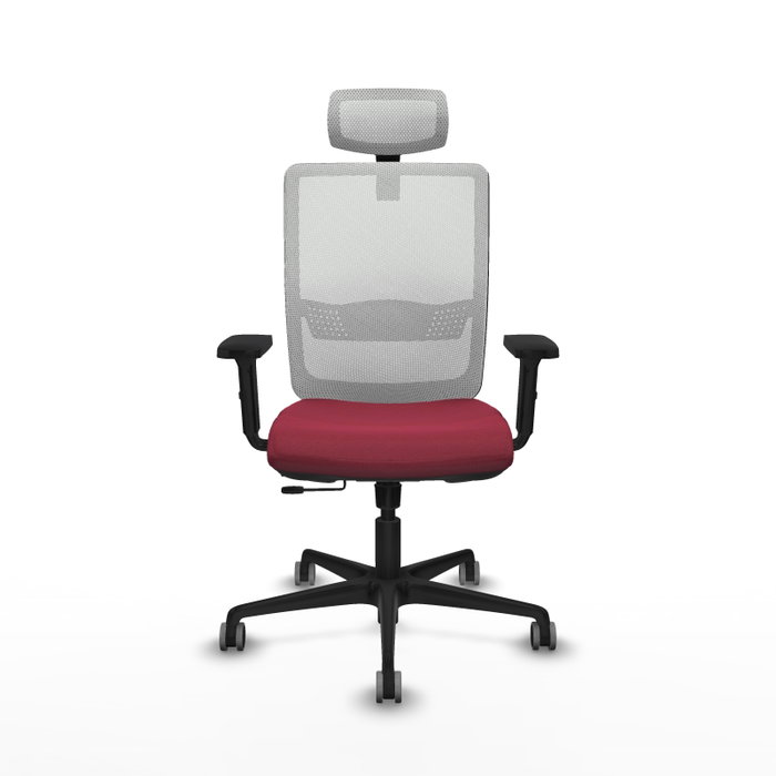 PIQUERAS Y CRESPO Silla de oficina Haches con mecanismo Sincro/Traslack Granate y Blanco PIQUERAS Y CRESPO Silla de oficina Haches con mecanismo Sincro/Traslack Granate y Blanco
