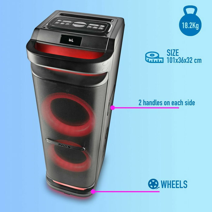 NGS Wild Space 3 Altavoz Portátil Negro 800W RMS NGS Wild Space 3 Altavoz Portátil Negro 800W RMS