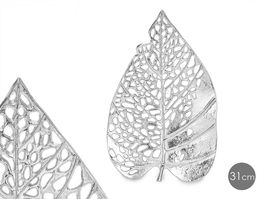 Giftdecor Hoja Metal Decoracion Plata 40 cm (Set de 6)