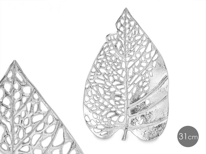 Giftdecor Hoja Metal Decoracion Plata 40 cm (Set de 6) Giftdecor Hoja Metal Decoracion Plata 40 cm (Set de 6)