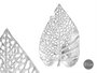 Giftdecor Hoja Metal Decoracion Plata 40 cm (Set de 6)