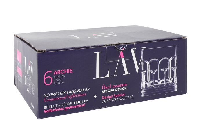 LAV Set 6 Vasos 370 cc Archie (4 Cajas)