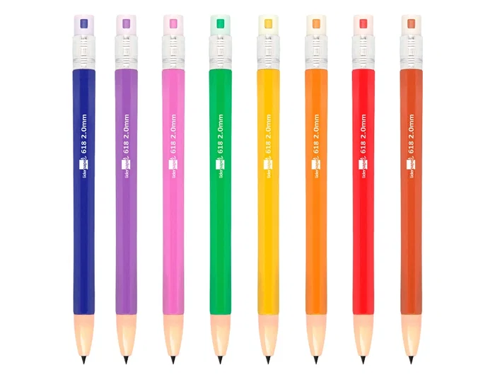 Liderpapel Portaminas 2 mm, Colores Surtidos, Con Goma de Borrar