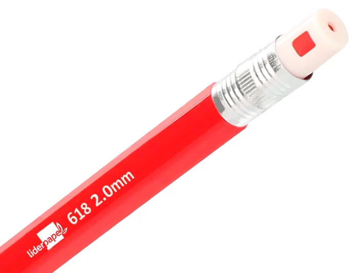 Liderpapel Portaminas 2 mm, Colores Surtidos, Con Goma de Borrar