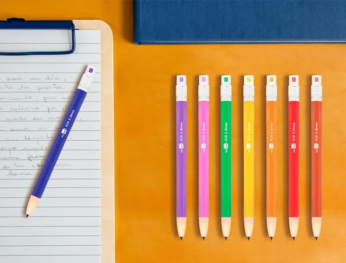 Liderpapel Portaminas 2 mm, Colores Surtidos, Con Goma de Borrar