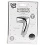 Party Time Globo Cifra 7 Plata para Fiesta, Altura 35 cm