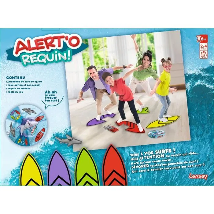 Lansay LAN3181860751909 Juego de Mesa Alerta de Tiburón a partir de 5 años