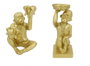 DKD Home Decor Portavelas de Resina Dorado Surtido de 2