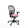PIQUERAS Y CRESPO Silla de oficina Jorquera con mecanismo Sincro, Tela Rosa y Malla Gris