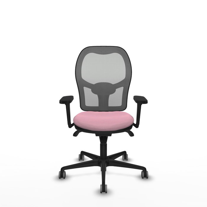 PIQUERAS Y CRESPO Silla de oficina Jorquera con mecanismo Sincro, Tela Rosa y Malla Gris PIQUERAS Y CRESPO Silla de oficina Jorquera con mecanismo Sincro, Tela Rosa y Malla Gris