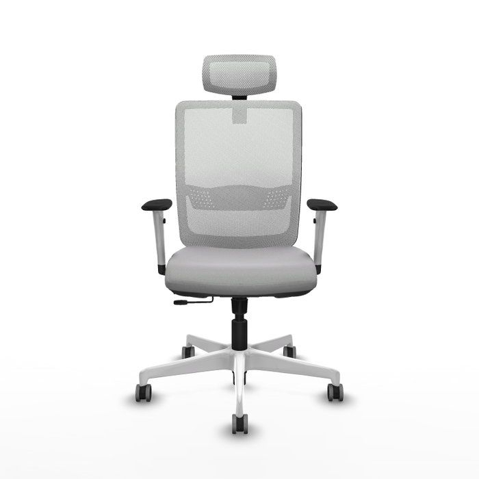 PIQUERAS Y CRESPO Silla de oficina Haches con mecanismo Sincro/Traslack, Gris claro y Blanco PIQUERAS Y CRESPO Silla de oficina Haches con mecanismo Sincro/Traslack, Gris claro y Blanco