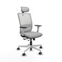PIQUERAS Y CRESPO Silla de oficina Haches con mecanismo Sincro/Traslack, Gris claro y Blanco