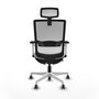 PIQUERAS Y CRESPO Silla de oficina Haches con mecanismo Sincro/Traslack, Gris claro y Blanco