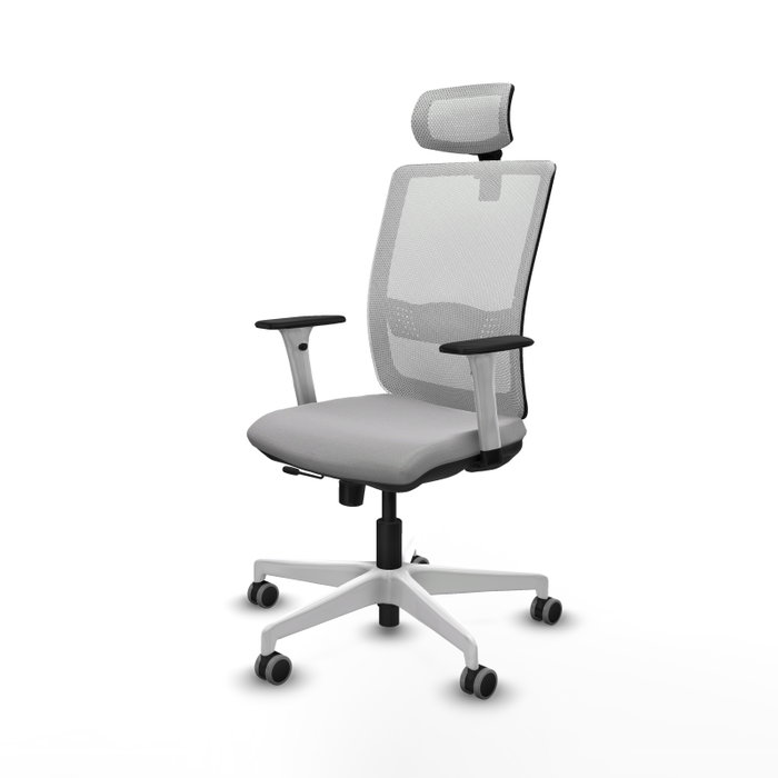 PIQUERAS Y CRESPO Silla de oficina Haches con mecanismo Sincro/Traslack, Gris claro y Blanco PIQUERAS Y CRESPO Silla de oficina Haches con mecanismo Sincro/Traslack, Gris claro y Blanco
