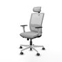 PIQUERAS Y CRESPO Silla de oficina Haches con mecanismo Sincro/Traslack, Gris claro y Blanco