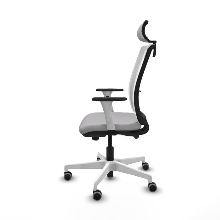 PIQUERAS Y CRESPO Silla de oficina Haches con mecanismo Sincro/Traslack, Gris claro y Blanco PIQUERAS Y CRESPO Silla de oficina Haches con mecanismo Sincro/Traslack, Gris claro y Blanco