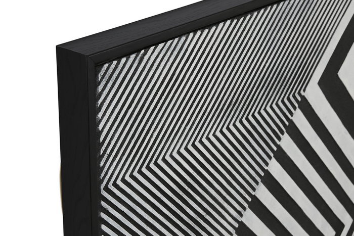 DKD Home Decor Cuadro Lienzo Abstracto 3D Pack de 2 Surtido Blanco y Negro