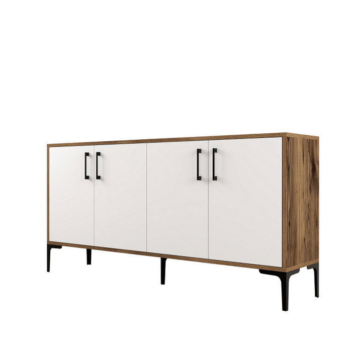 Hanah Home Kiev 160 Consola Industrial Nogal y Blanco 160cm Elegante y Funcional Hanah Home Kiev 160 Consola Industrial Nogal y Blanco 160cm Elegante y Funcional