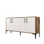Hanah Home Kiev 160 Consola Industrial Nogal y Blanco 160cm Elegante y Funcional