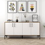 Hanah Home Kiev 160 Consola Industrial Nogal y Blanco 160cm Elegante y Funcional