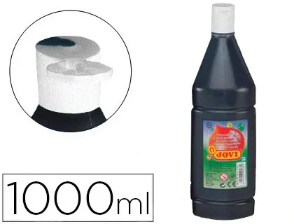 Jovi Témpera Líquida Paint Negro Botella 1000 mL Base Agua Secado Rápido Jovi Témpera Líquida Paint Negro Botella 1000 mL Base Agua Secado Rápido