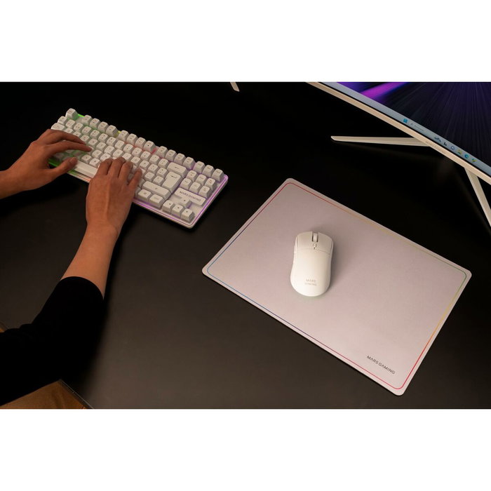 Mars Gaming Combo Gaming Inalámbrico 3 en 1 MCPWTKL con Teclado TKL, Ratón 3200 DPI y Alfombrilla