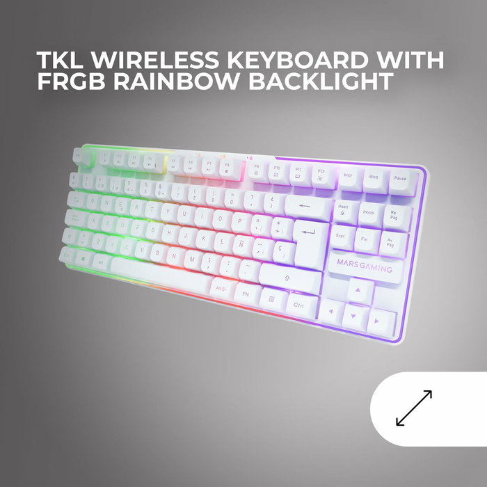 Mars Gaming Combo Gaming Inalámbrico 3 en 1 MCPWTKL con Teclado TKL, Ratón 3200 DPI y Alfombrilla
