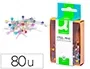 Q-connect Aguja señalizadora caja de 80 unidades colores surtidos