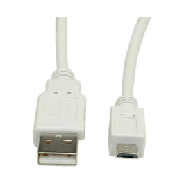 VALUE 11.99.8754 Cable USB 2.0 A a Micro-USB B, 0.8m, Blanco