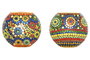 DKD Home Decor Lámpara de Sobremesa de Cristal Mosaico Multicolor (Pack de 2)