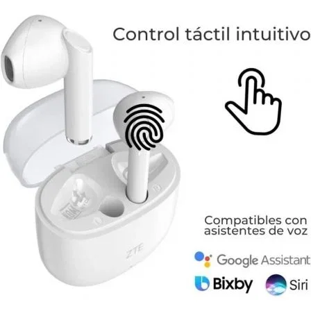 ZTE Auriculares Bluetooth Buds 2 EB64G-W Inalámbricos con Estuche de Carga y Autonomía de 25 Horas Blancos ZTE Auriculares Bluetooth Buds 2 EB64G-W Inalámbricos con Estuche de Carga y Autonomía de 25 Horas Blancos