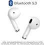 ZTE Auriculares Bluetooth Buds 2 EB64G-W Inalámbricos con Estuche de Carga y Autonomía de 25 Horas Blancos