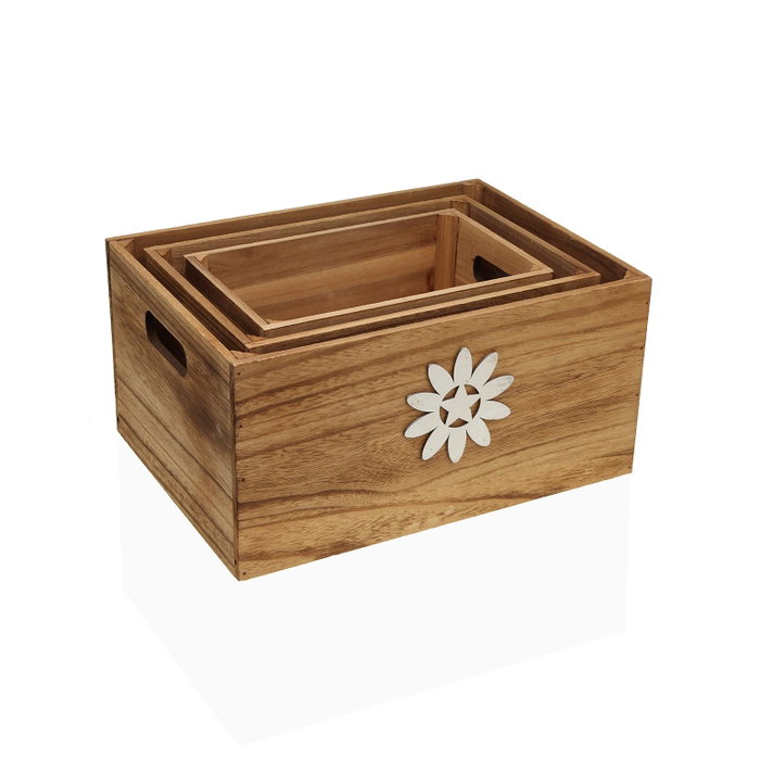 Juego de Cajas Decorativas Versa Verdor Madera Juego de Cajas Decorativas Versa Verdor Madera